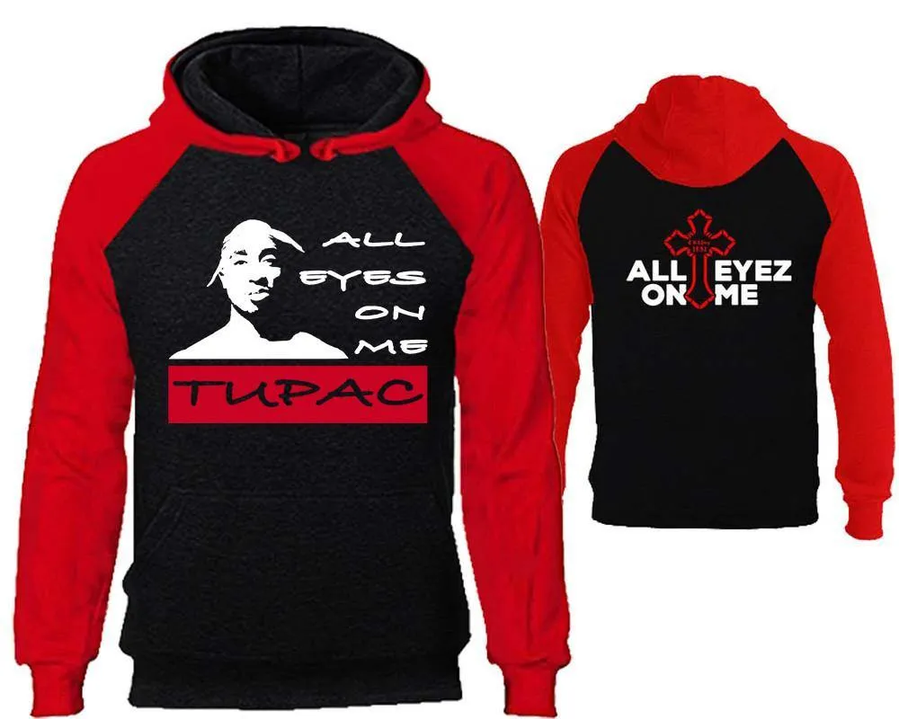 All Eyes On Me Raglan Hoodie with Extendend Back Design, Rap, Hip-Hop R&B Inspired Hoodie