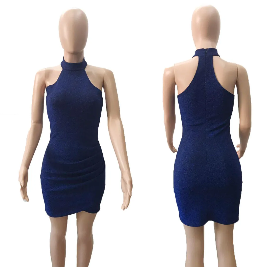 Bear Shoulder Open Back Bodycon Pencil Knee-length Dress