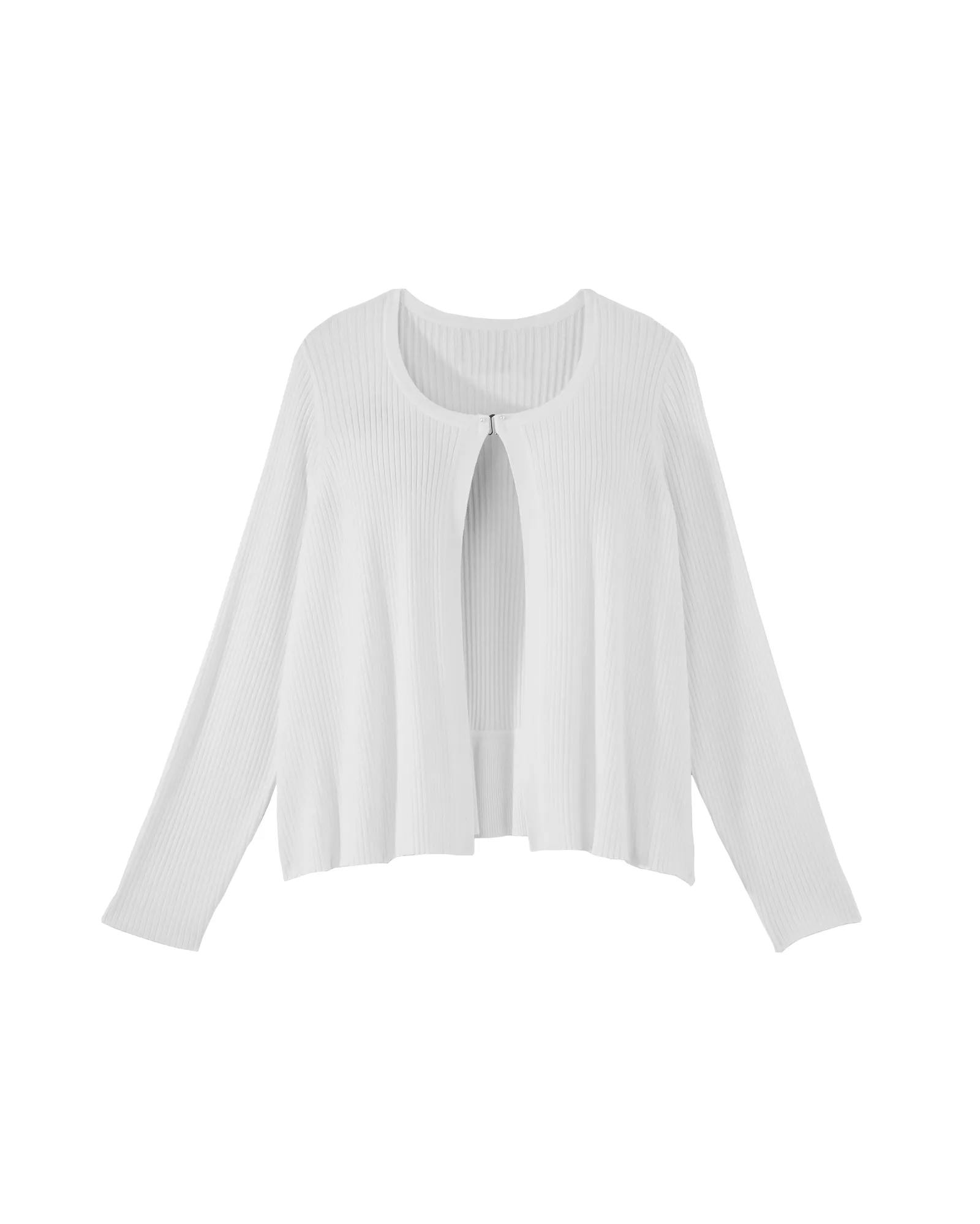 Camille 3/4 Sleeve Shrug with Ruffle Back | Ivory