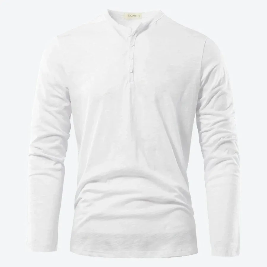 Casual Long-Sleeve Henley T-Shirts