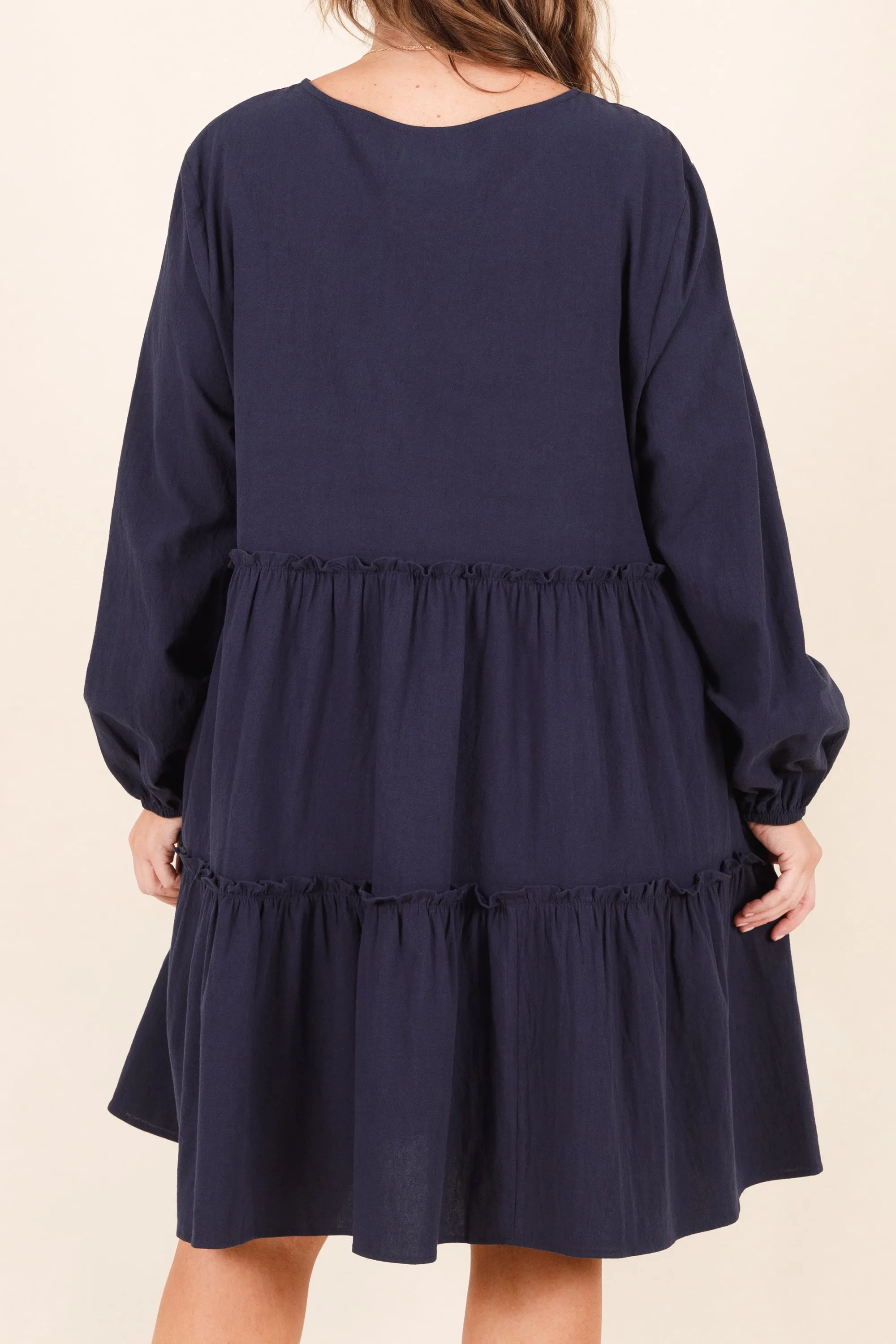 Charming Grace Dress, Navy