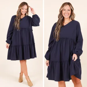 Charming Grace Dress, Navy