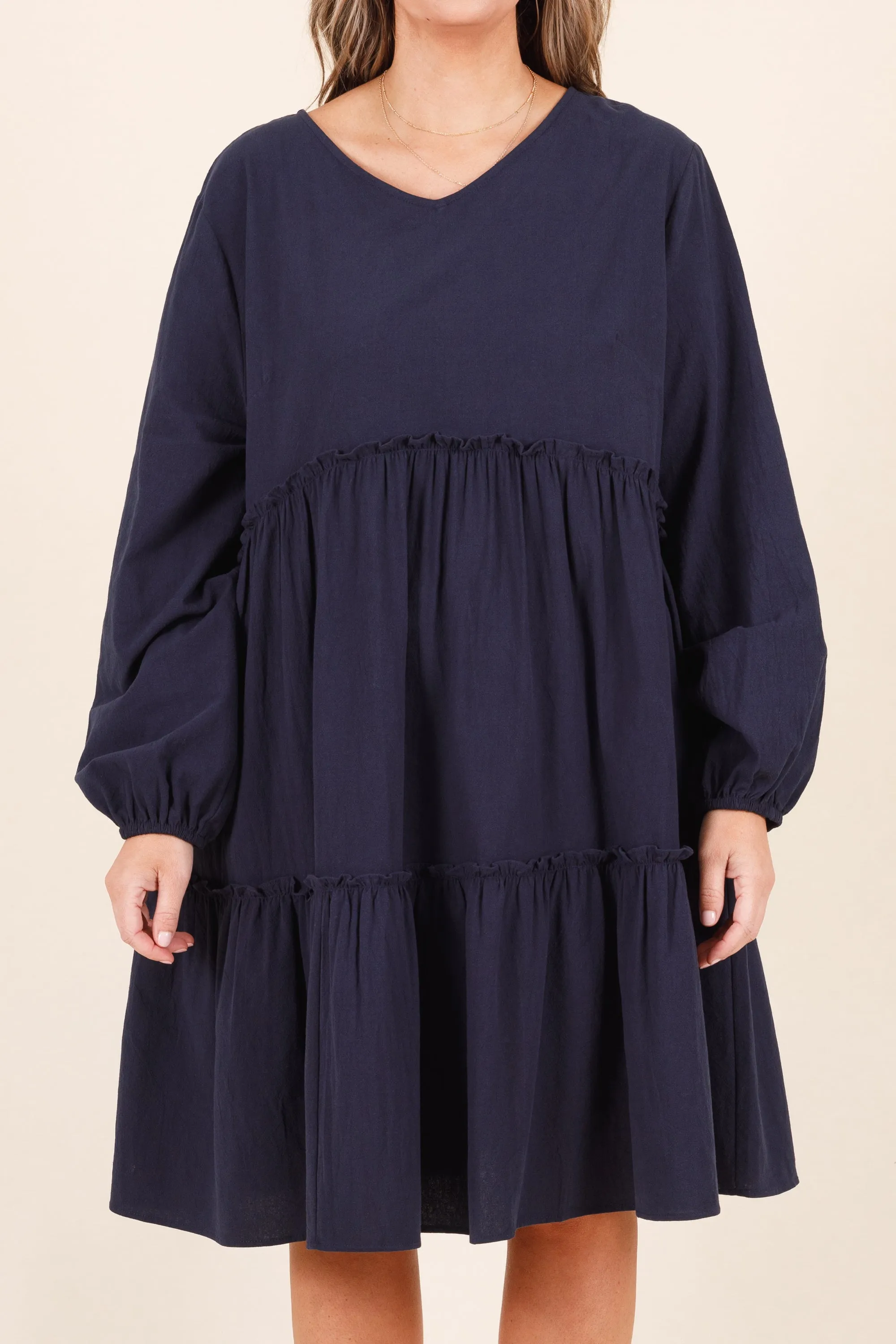 Charming Grace Dress, Navy