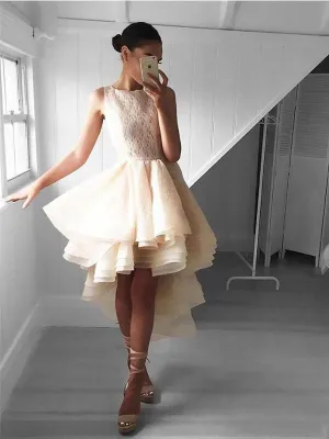 Charming Lace High Low Lace Cheap Short Homecoming Dresses Online, CM590