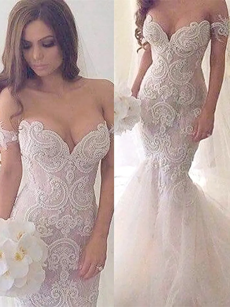 Charming Sweetheart Mermaid Wedding Dresses With Appliques WD275