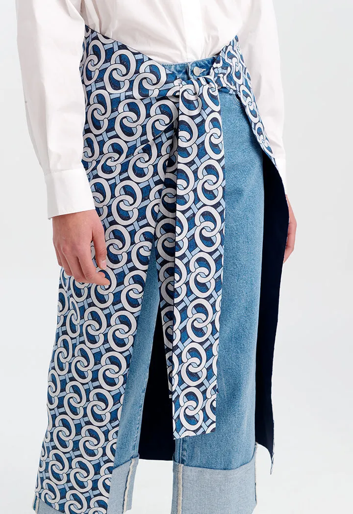 Choice Wrap Skirt With Tie Up Waist Navy