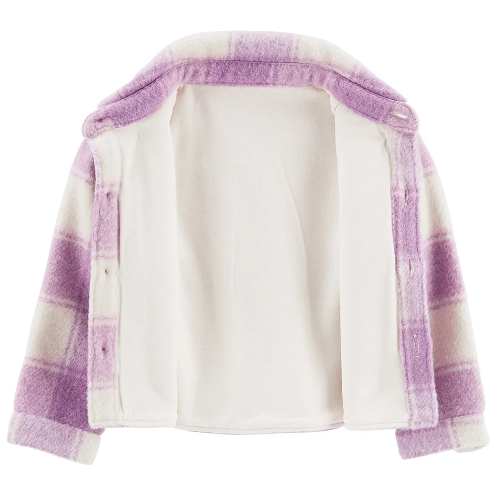 Girls' Purple Plaid Shacket 2Q312510