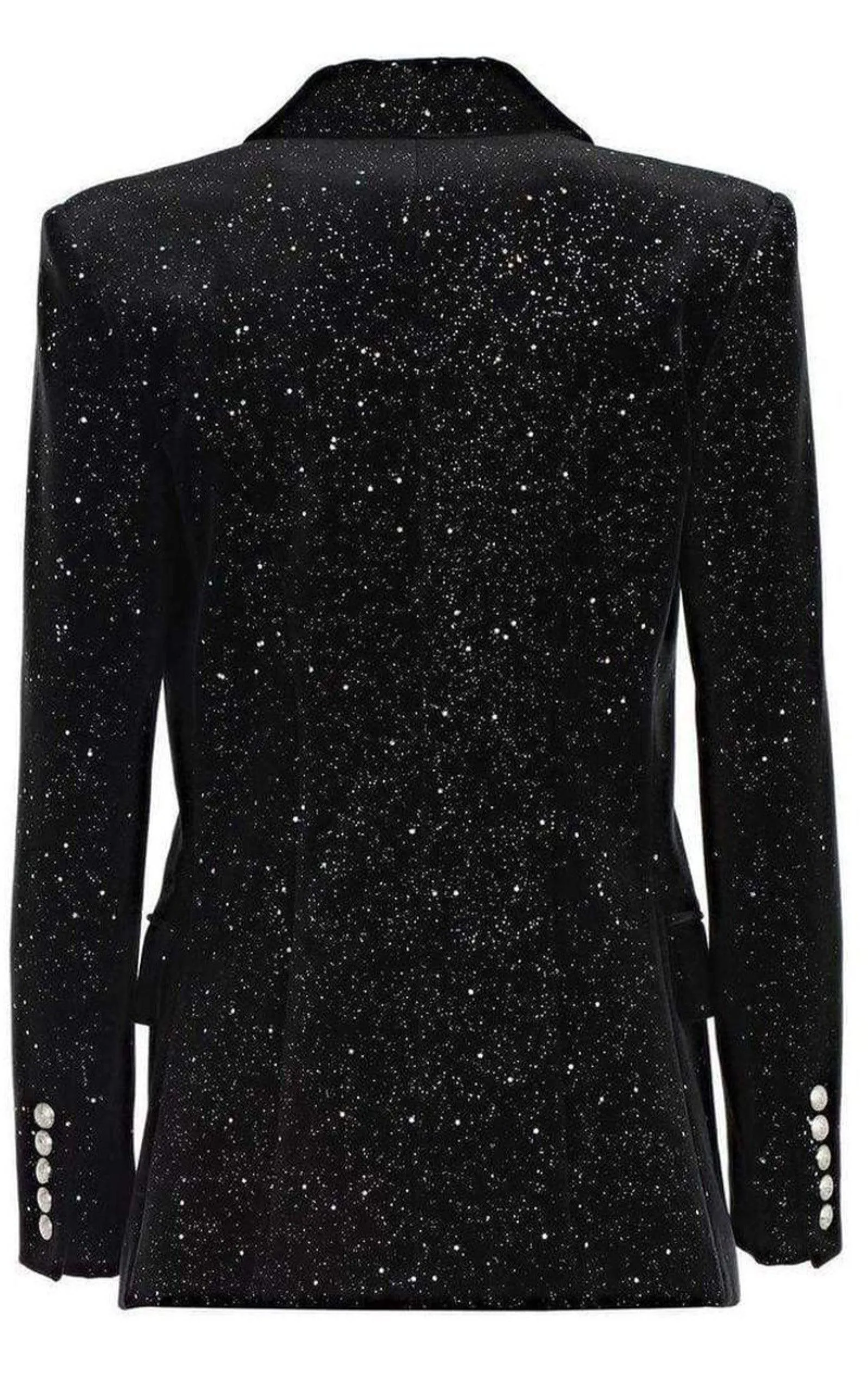 Glittered Velvet Double Breasted Blazer