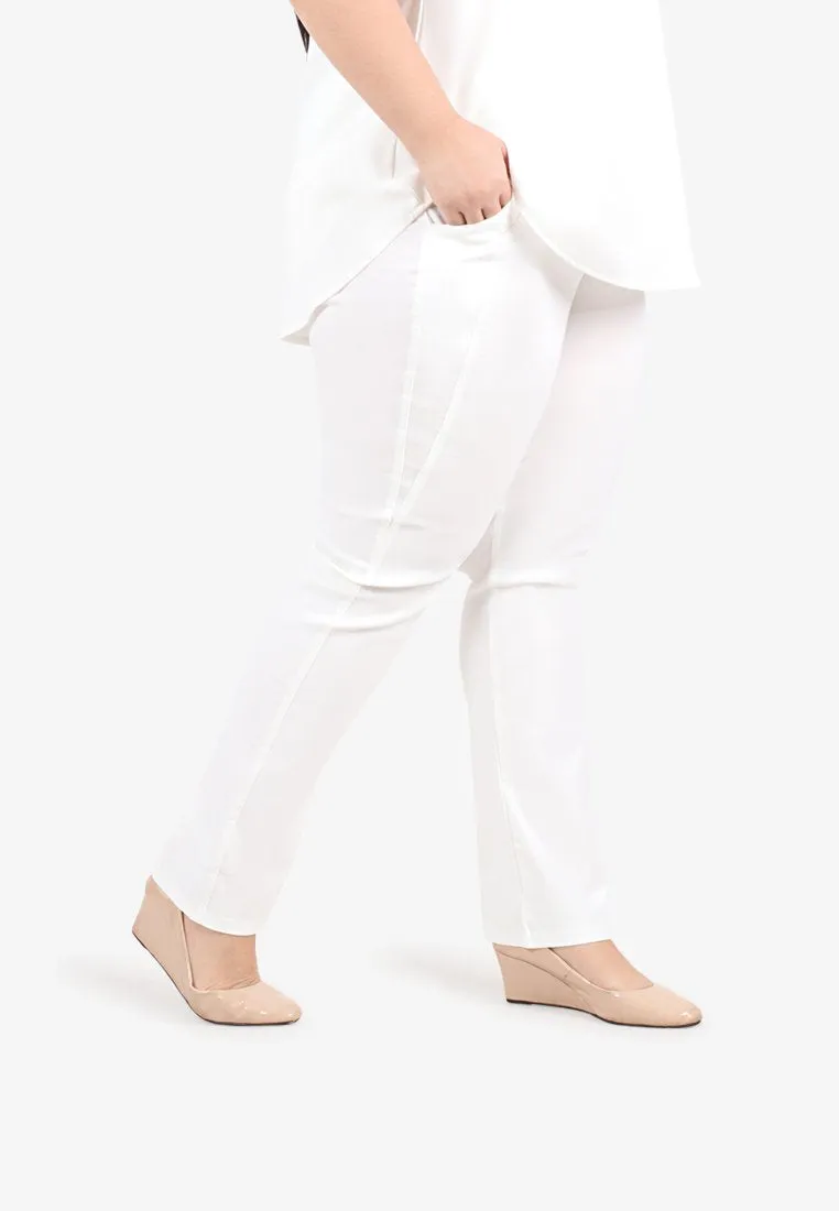 Gracie FLEXI Tall Version Straight Cut Pants - White