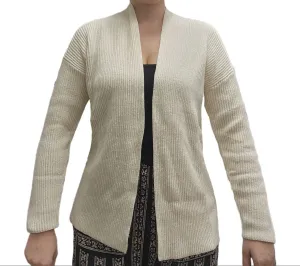 HoodLamb Women's Cream Knitted Soft Long Sleeve Cardigan 420 NWT