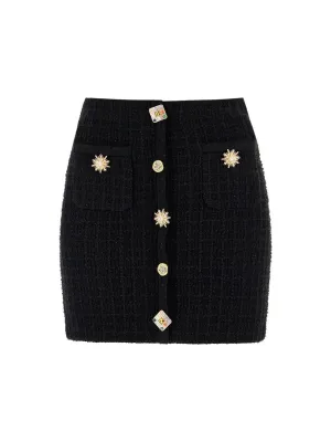 Jewel Button Knit Skirt