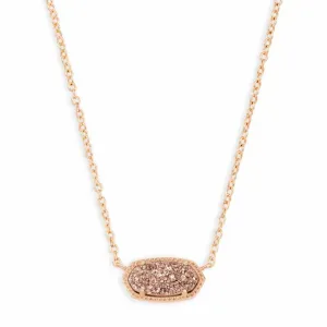 Kendra Scott | Elisa Rose Gold Pendant Necklace in Rose Gold Drusy