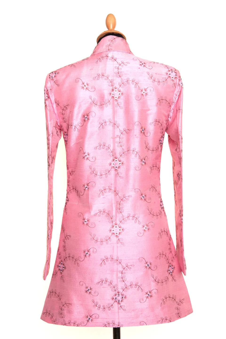 Long Nehru Jacket in Vintage Rose