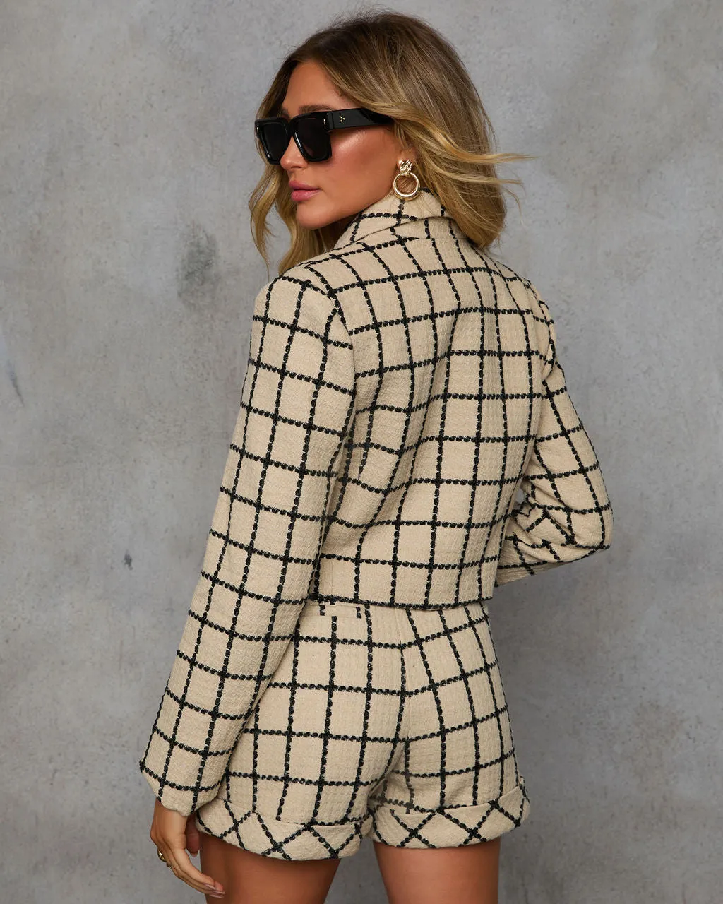 Love Like This Plaid Cropped Blazer