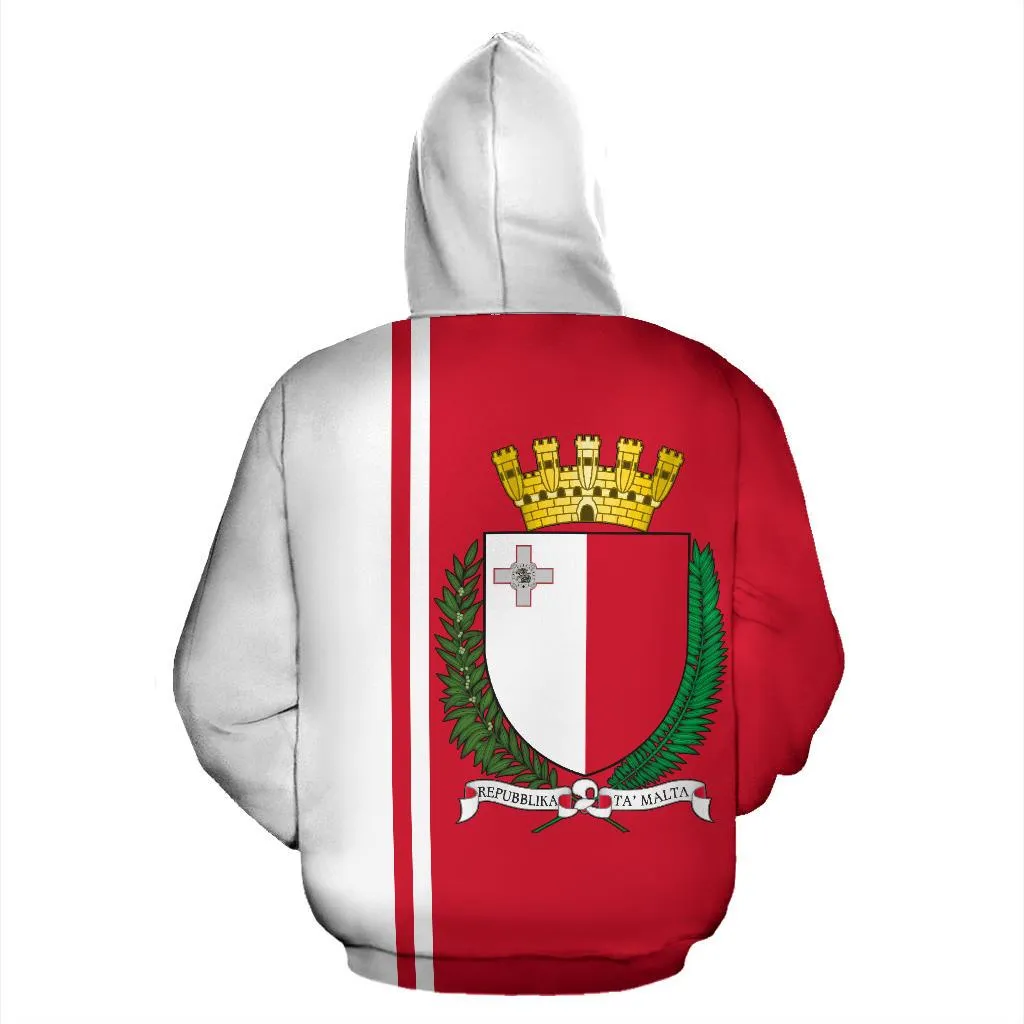 Malta All Over Zip-Up Hoodie - Straight Version - Bn04