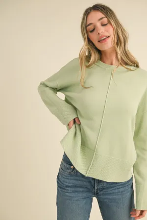 Mariah Basic Crew Neck Sweater - Pistachio