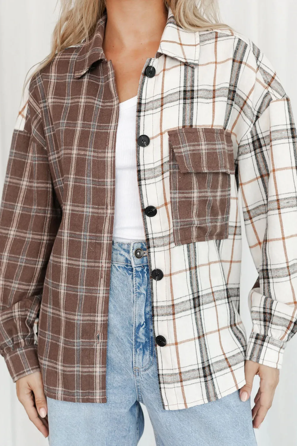 Mixed Plaid Soft Oversized Shirt