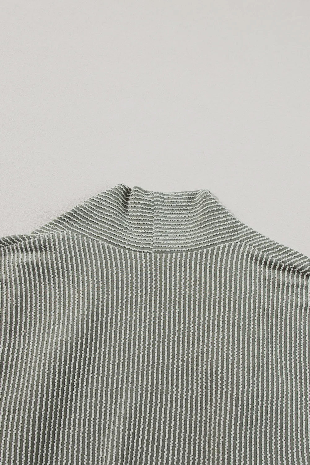 Moss Green Corded Open Front Knit Cardigan