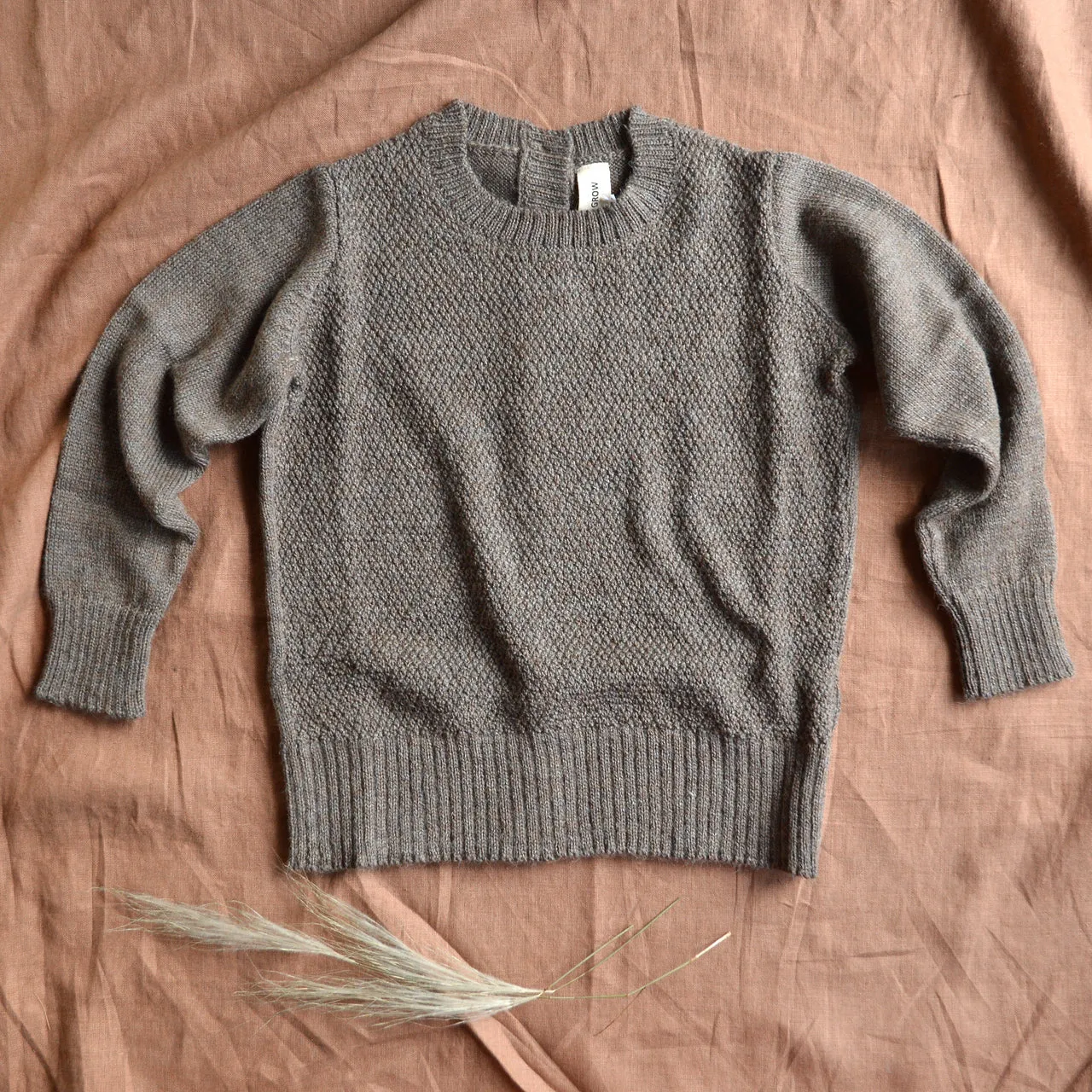 Moss Stitch Jumper - Alpaca/Merino - Cedar (18m-3y) *Last ones