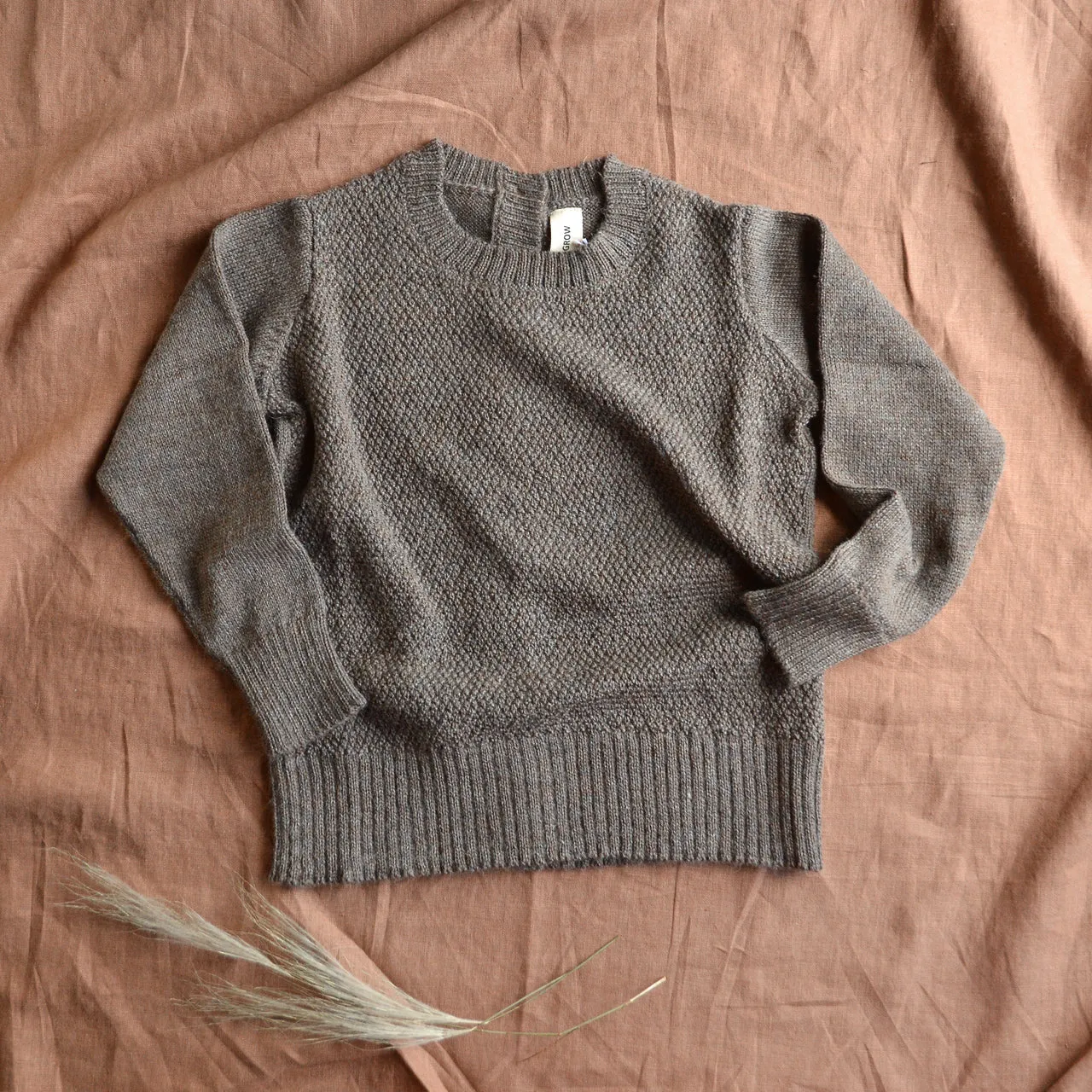 Moss Stitch Jumper - Alpaca/Merino - Cedar (18m-3y) *Last ones