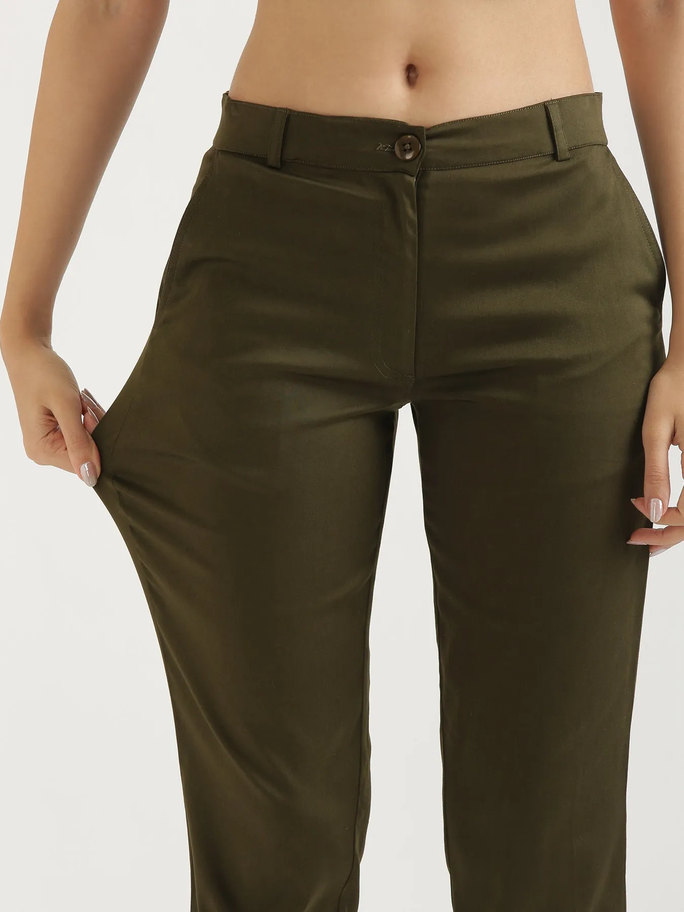 Olive Green Formal Pant