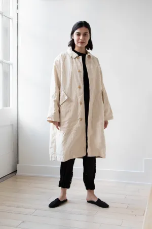 Oliver Church | Big Coat in Natural Antique Cotton Linen