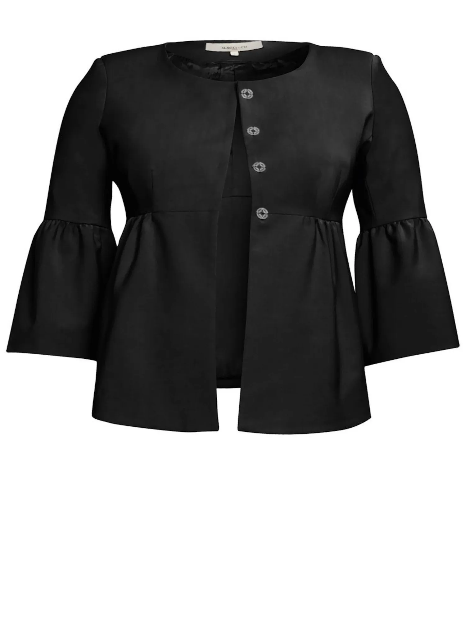 Oslo Ruffle Sleeve Maternity Jacket - Black