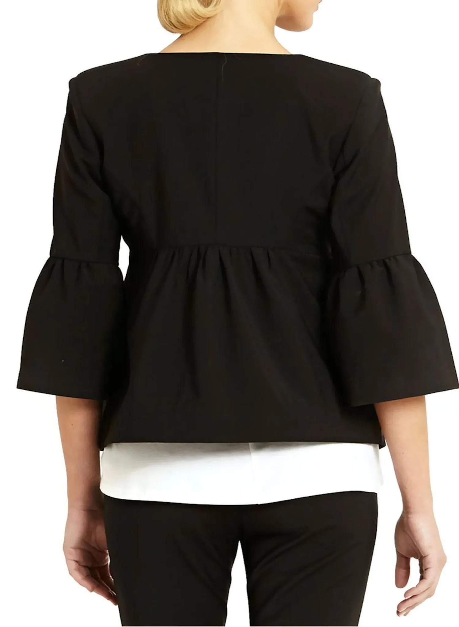 Oslo Ruffle Sleeve Maternity Jacket - Black