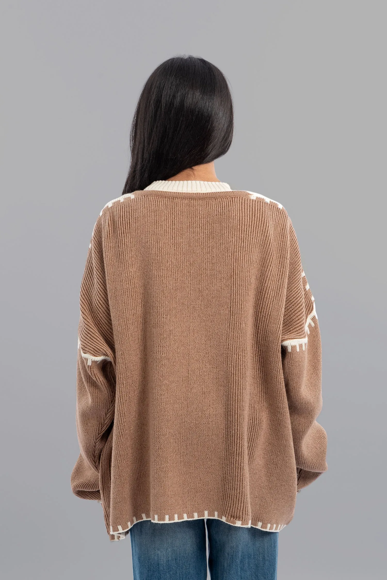 Outlined Knitted Cardigan - Mitcha Label