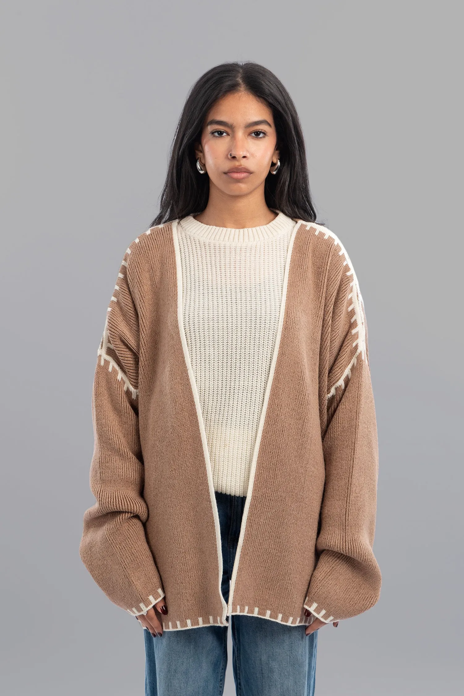 Outlined Knitted Cardigan - Mitcha Label