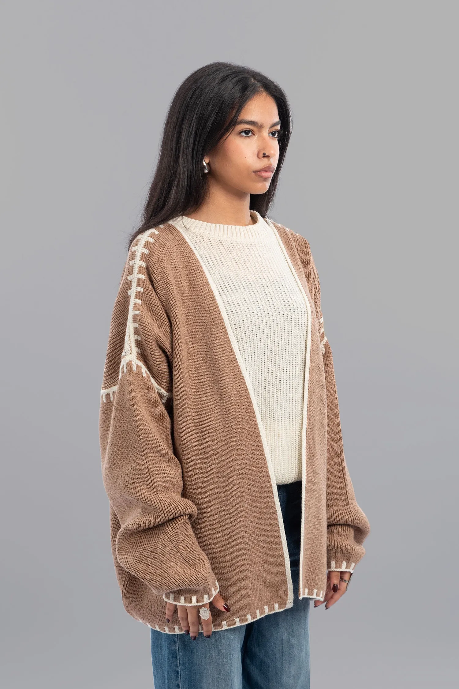 Outlined Knitted Cardigan - Mitcha Label