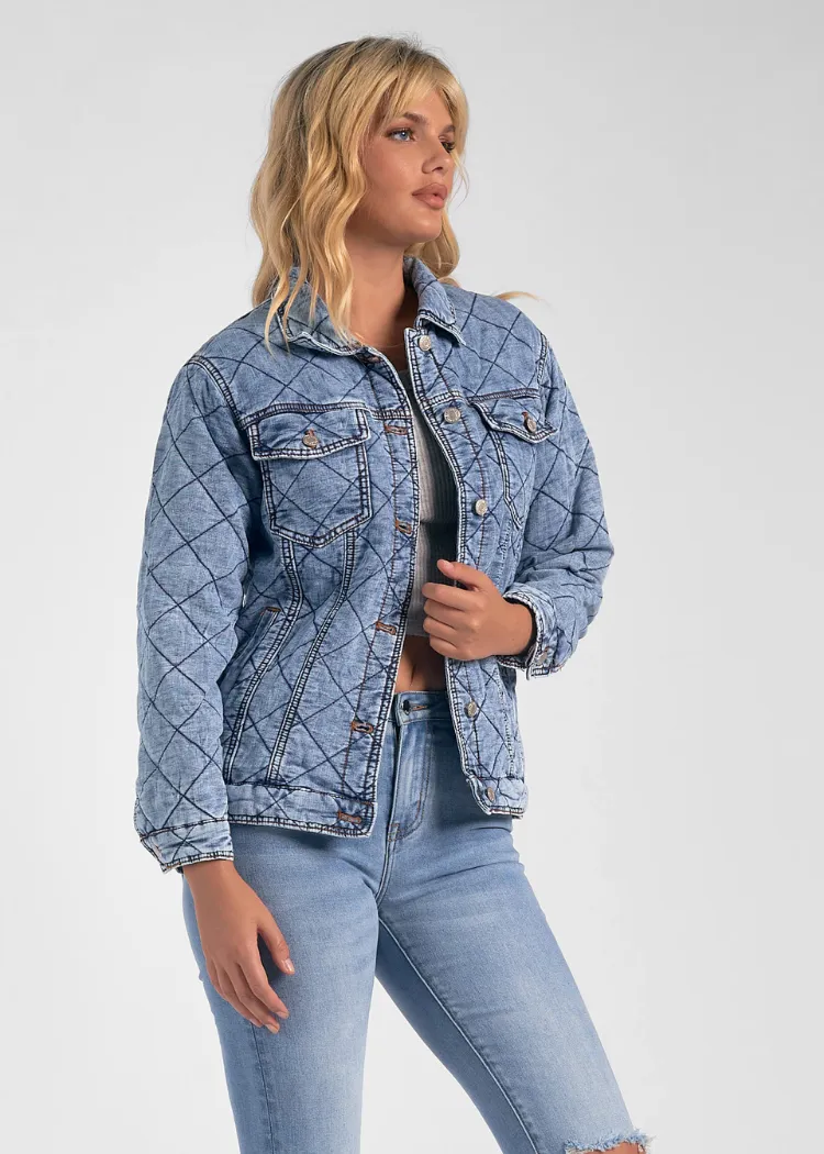 Phoenix Quilted Shirt Jacket - Blue Wash