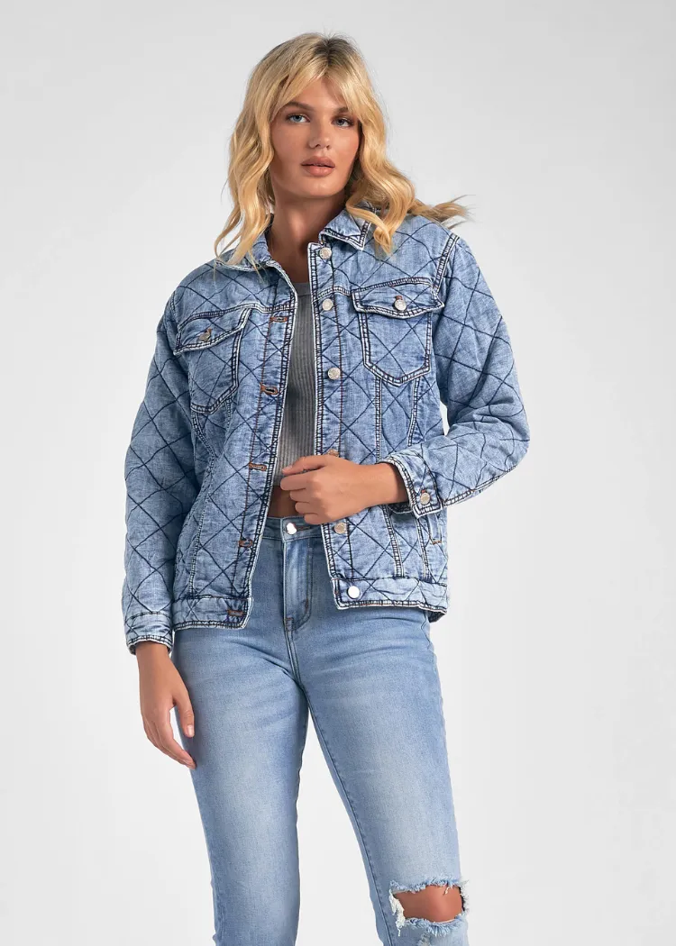 Phoenix Quilted Shirt Jacket - Blue Wash