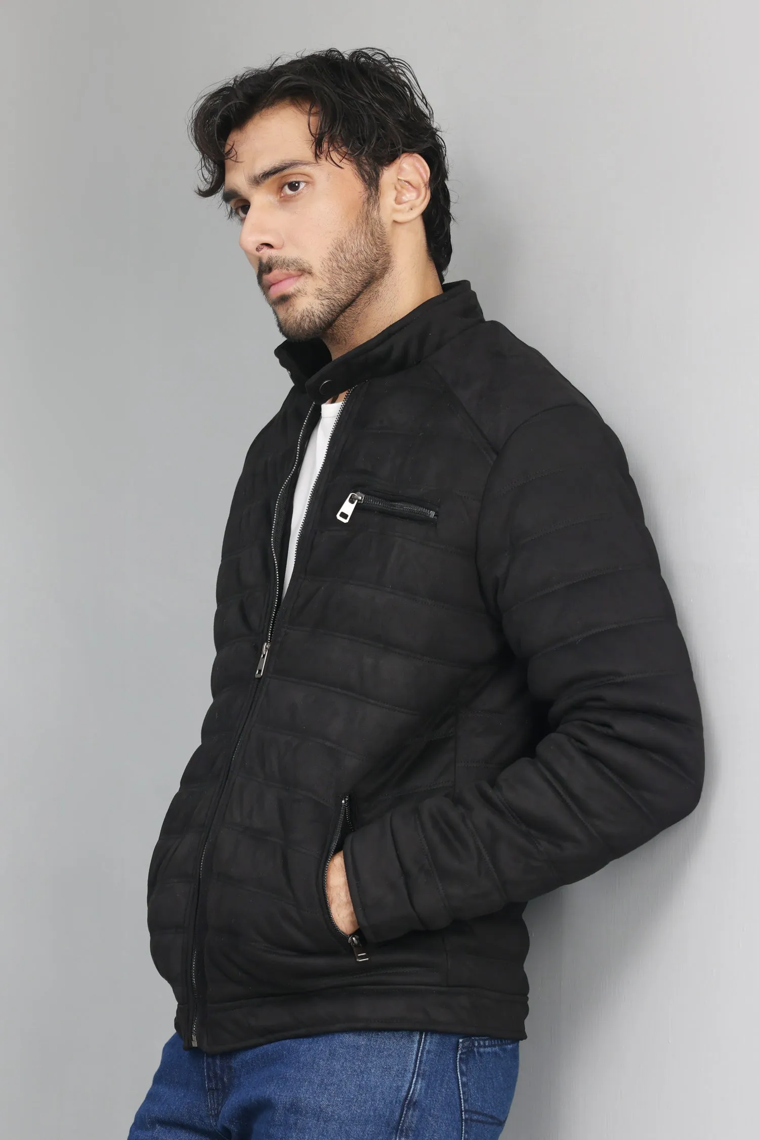 QUILTED COMFORT JACKET-BLACK