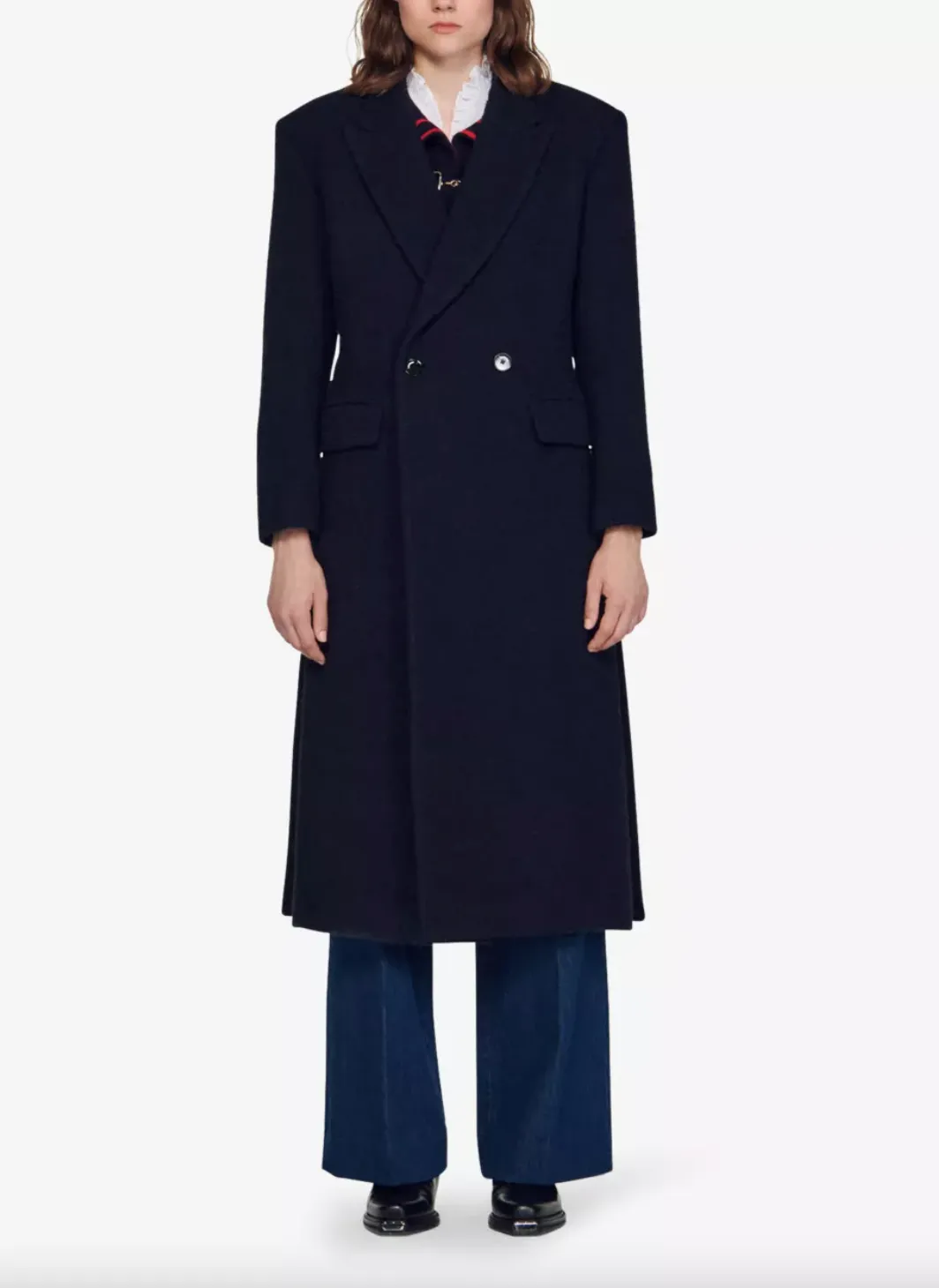 Sandro Flufy Bouclé Double-Breasted Coat