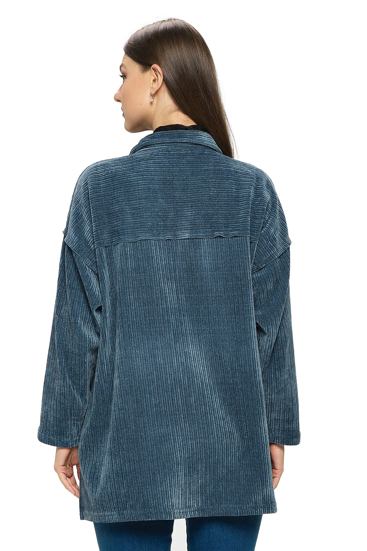 Shacket Casual Ribbed Oversized