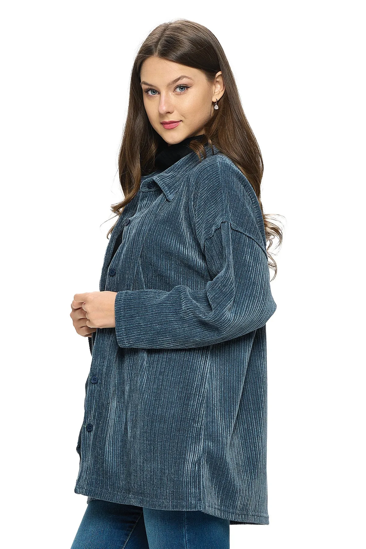 Shacket Casual Ribbed Oversized