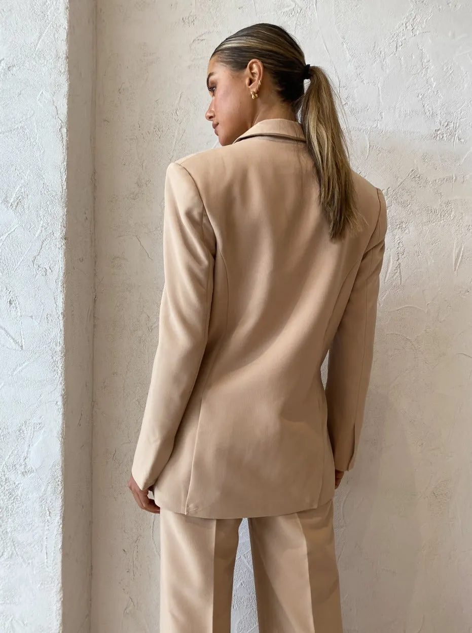 Shona Joy Ivy Tailored Blazer in Latte