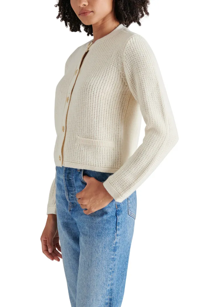 Steve Madden Fantino Sweater Jacket- Cream