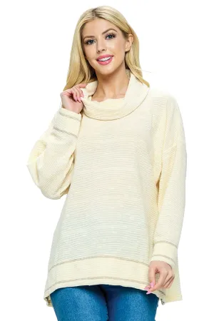 Sweater Top Slouchy Oversized Cowl Neck