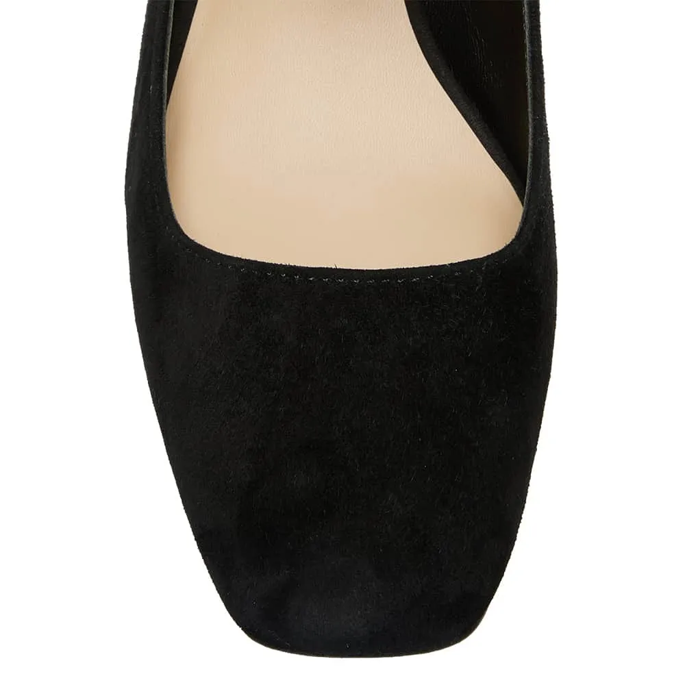 Tempt Heel in Black Suede