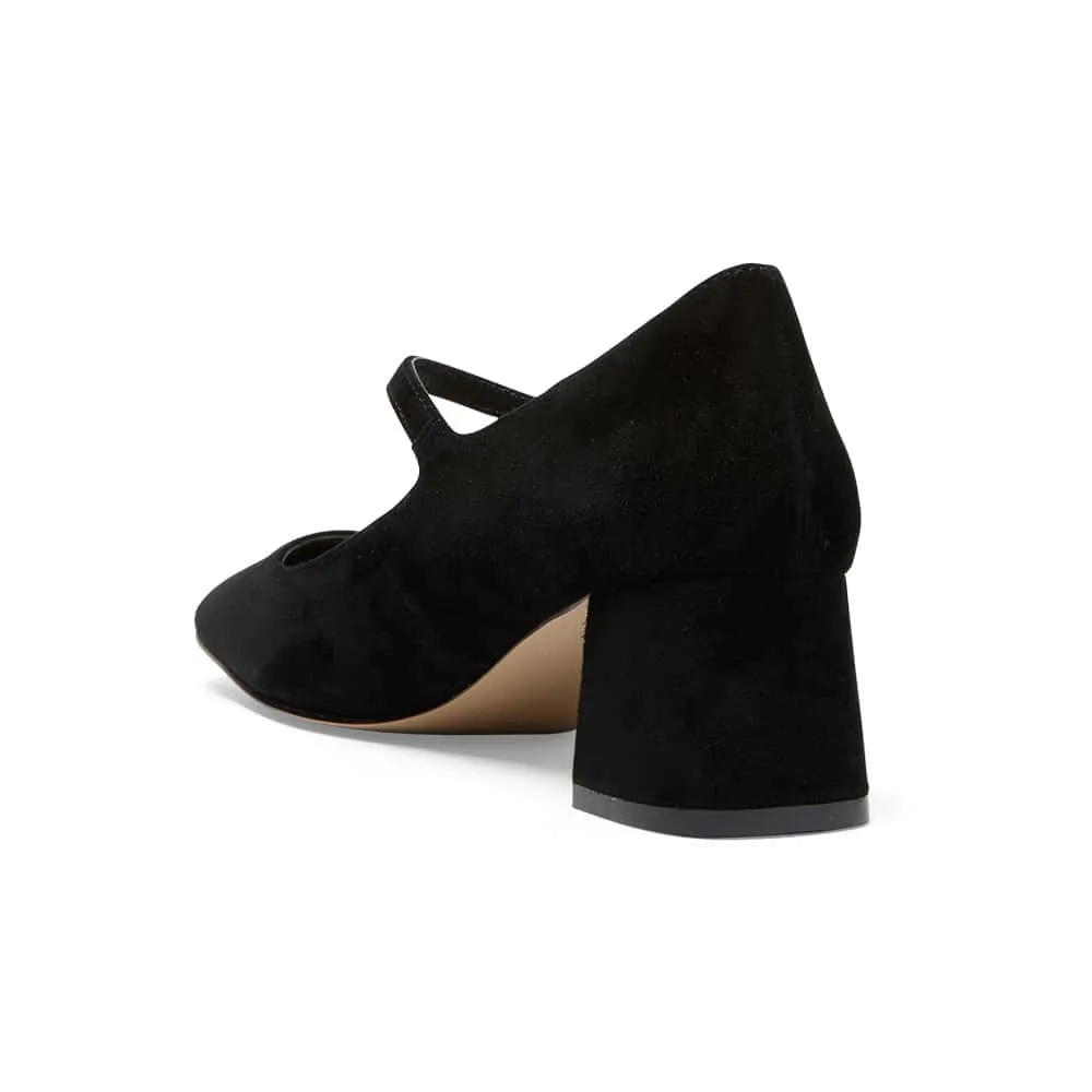 Tempt Heel in Black Suede