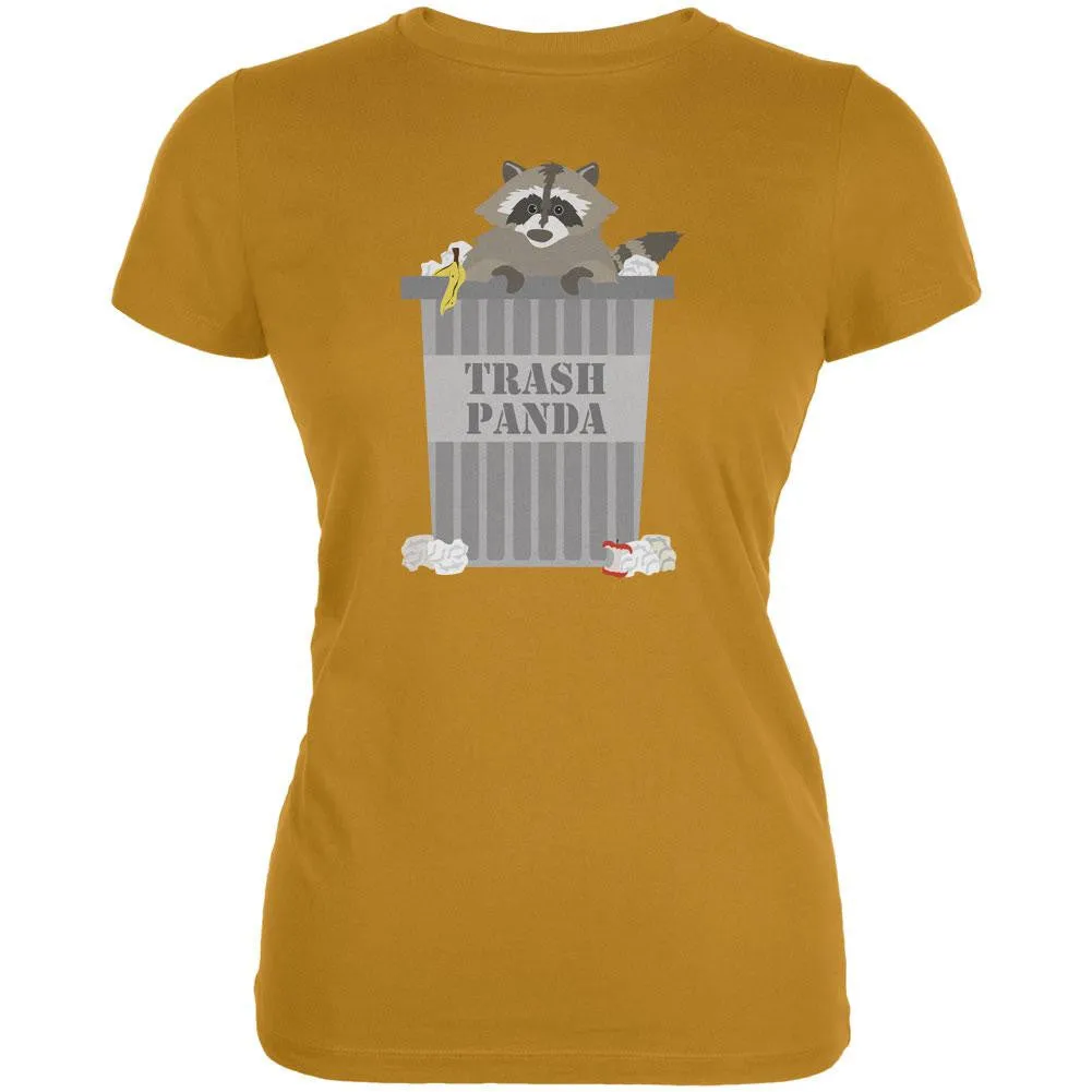 Trash Panda Raccoon Mustard Yellow Juniors Soft T-Shirt