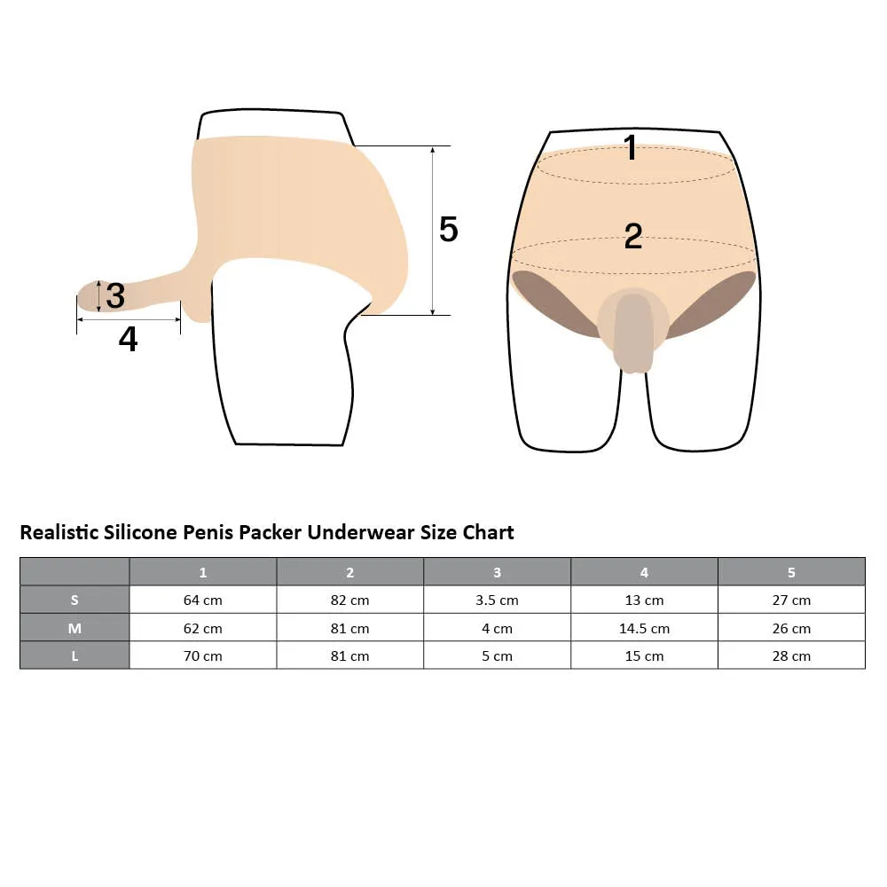 Ultra-Realistic Silicone Penis Packer Underwear - Medium