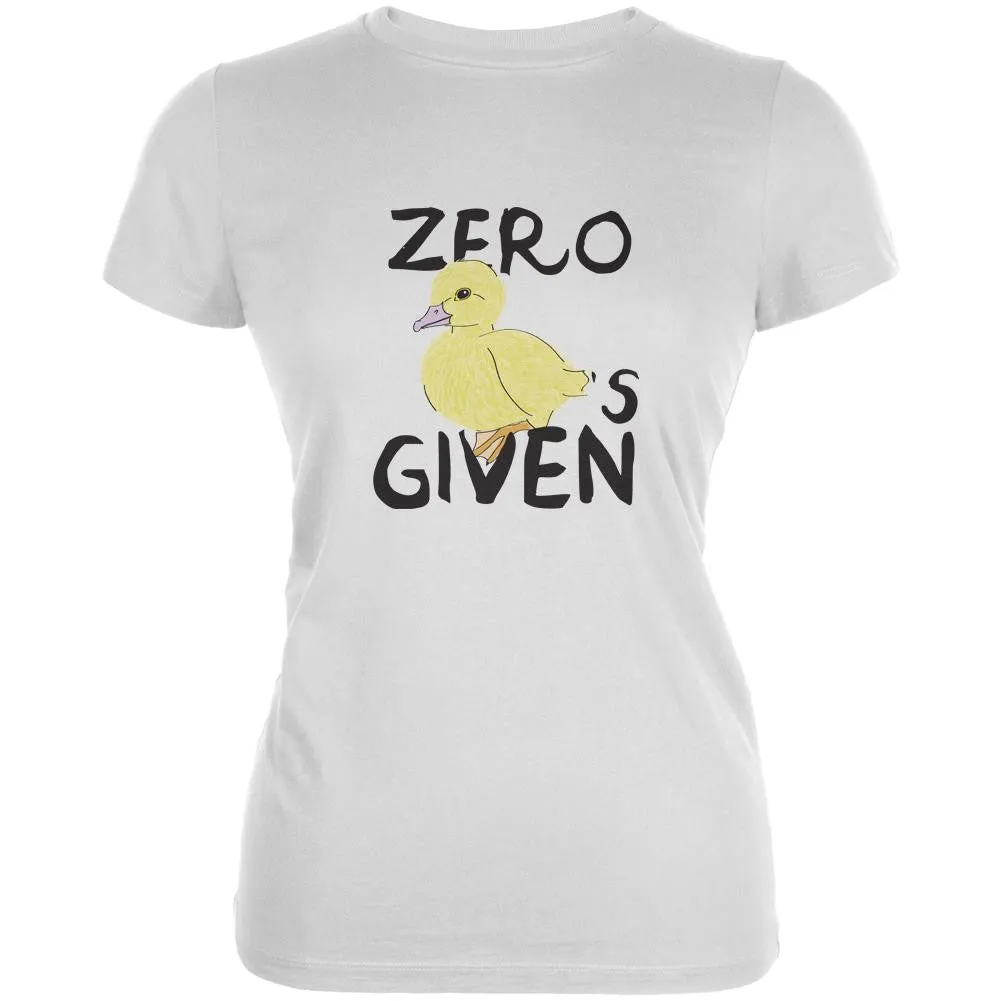 Zero Ducks Given White Juniors Soft T-Shirt